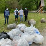 Trash and recycling from volunteers