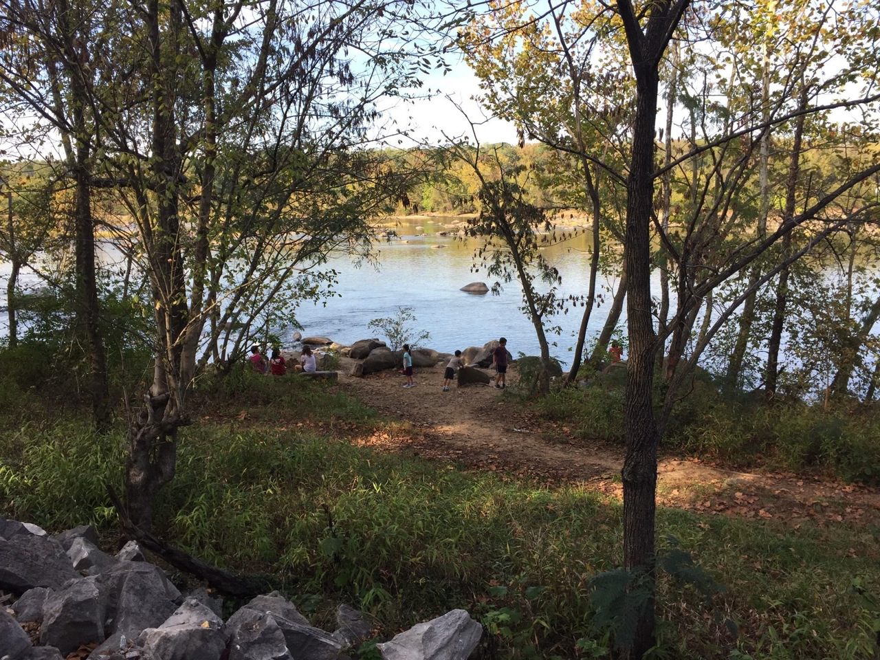 Wooded section of the Buttermilk Trail along the James River Park System in Richmond, Virginia