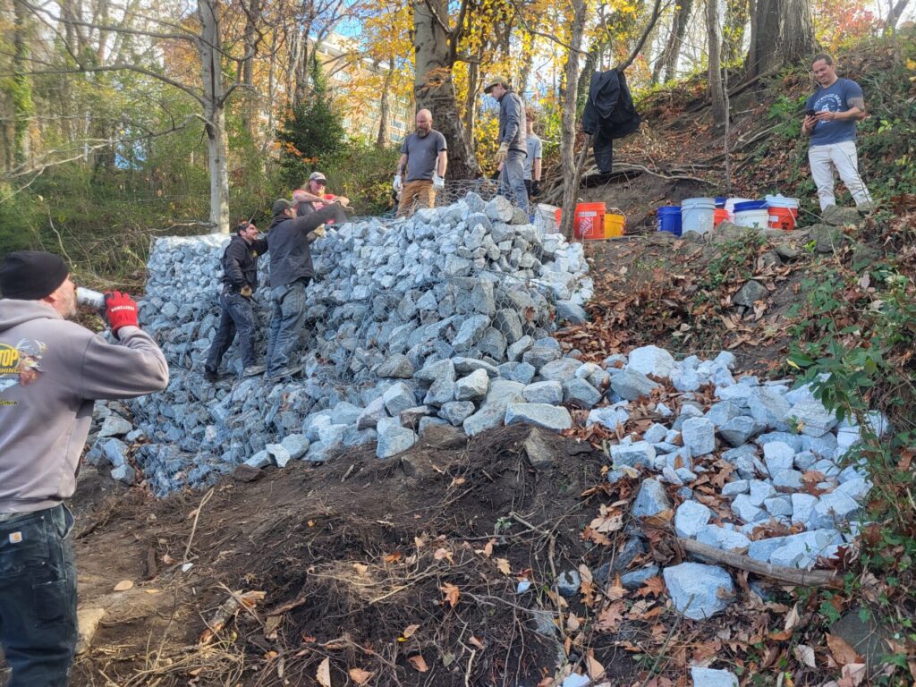 Building a new retaining wall.