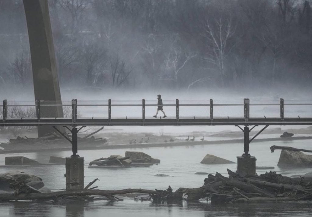 logs in the james river